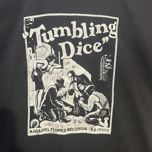Vintage Rolling Stones Tumbling Dice 90s Tour Shirt L Rock Band Single Rare